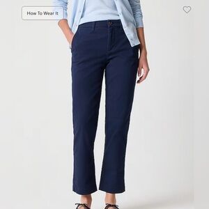Jcrew factory women’s girlfriend high rise navy chinos size 10. NWT
